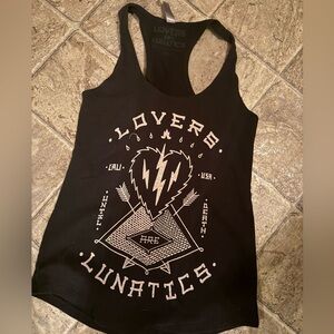 Black Graphic Tank Top